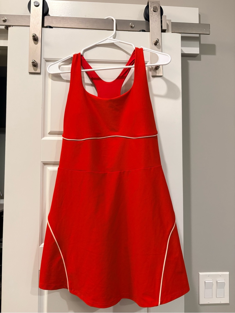 Old Navy Red Racerback Active Polo Dress with White Piping